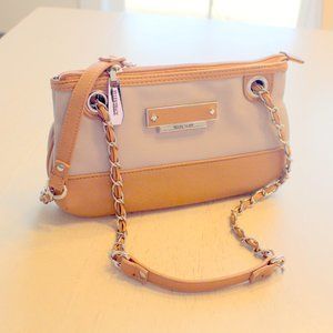 Ellen Tracy Hobo Bag, Faux Leather, Brown & Beige